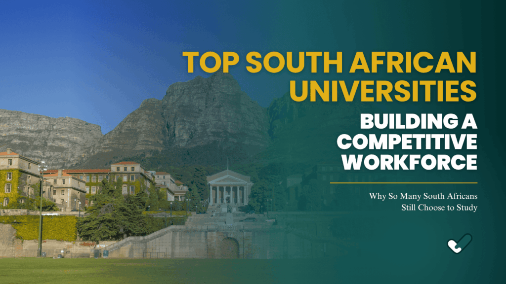 A scenic view of the University of Cape Town, one of the top South African universities.