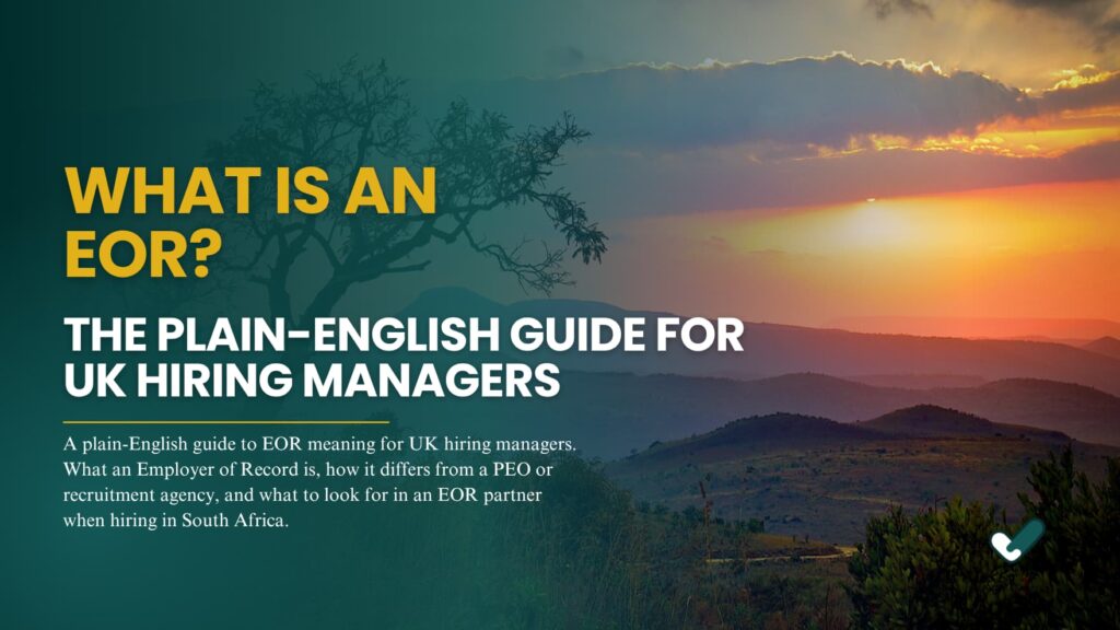 UK hiring manager researching EOR meaning at their desk